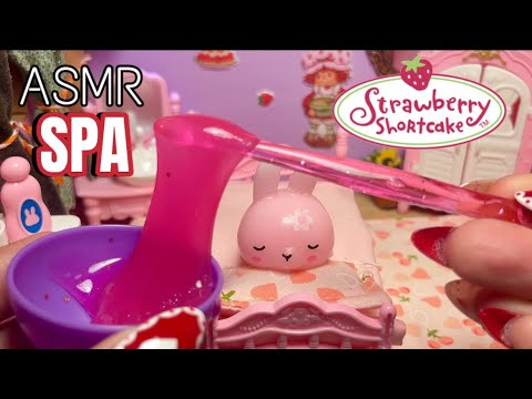 Relaxing Toy ASMR 🍓Mochi Bunny’s Strawberry Shortcake Spa Day