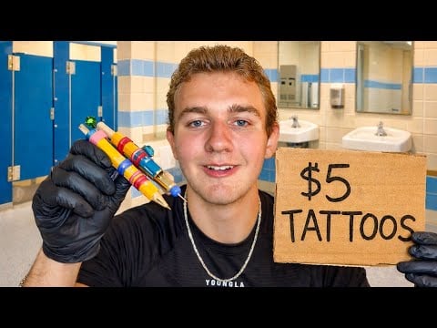 ASMR $5 Tattoo in school bathroom