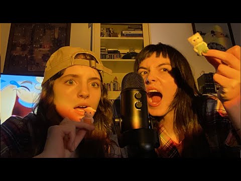 my friend tries ASMR for the first time