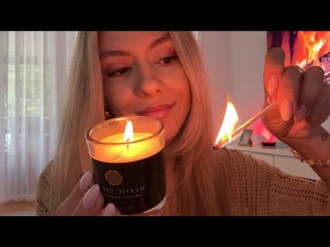 ASMR - Candle and Match Lighting 🕯️(Cracling Sounds, Cozy Vibes)🍂🪵