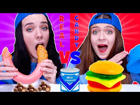 REAL FOOD VS CANDY FOOD | Yummy DIY Food Challenges by LiLiBu!