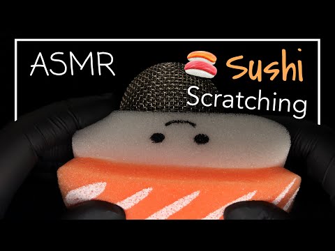 ASMR Sushi Sponge Mic Scratching! 🍣 (No Talking)