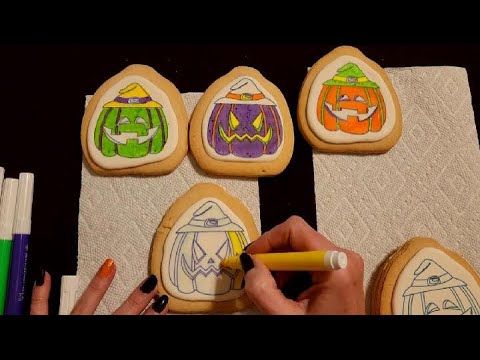 ASMR | Coloring Halloween Cookies (Whisper)