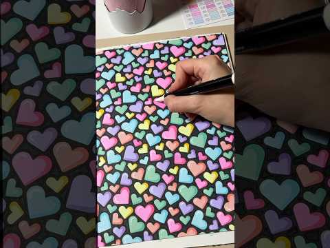 ASMR Color with me 💜💙💛🩷 #asmrcolor #asmrcoloring #asmrsatisfying #coloringpages #oddlysatisfying