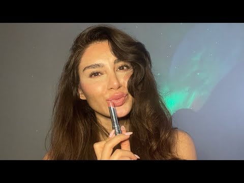 اى اس ام آر رژلب و ليپ گلاس 💄🫦💃🏼/lipstick and lipgloss application ASMR