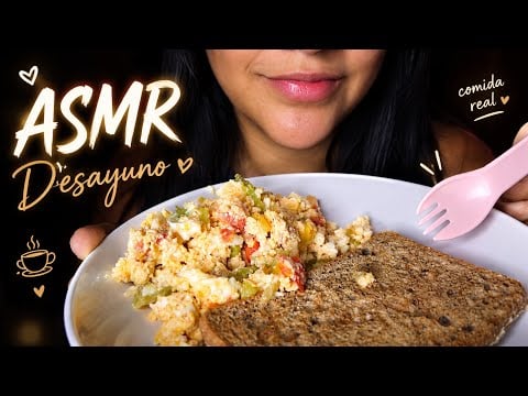 ASMR comiendo tostada con huevos revueltos + charla