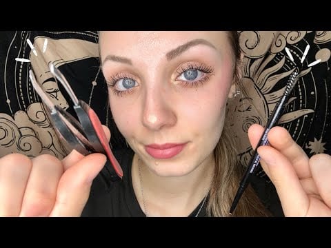 ASMR Doing Your Eyebrows! 💕 (Plucking, Measuring, Nibbling)