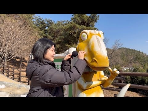 ASMR ON MOUNTAIN ⛰️ dinosaur fossil 🦕  (public) tapping, scratching 