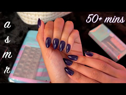 ASMR *SENSITIVE* Whispers + Doing My Nails (50+ mins) (subtle mouth sounds)