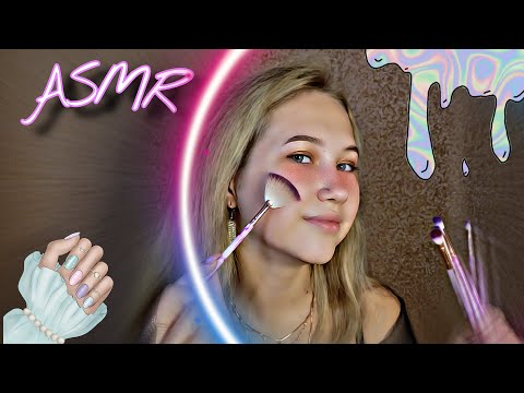 АСМР МАНИКЮР ТАППИНГ ПО НОГТЯМ КИСТОЧКИ 100% МУРАШКИ |ASMR MANICURE TAPPING NAILS 100% GOOSEBUMPS