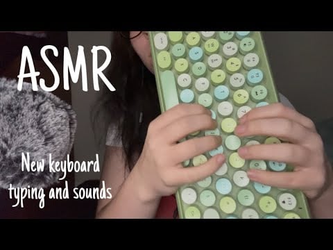 ASMR New green keyboard sounds (typing, tapping, and scratching)