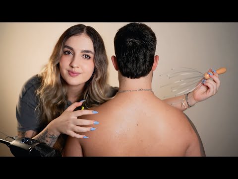 asmr MASAJE Y MIMOS en persona para DORMIR (SCALP MASSAGE) ASMR REAL Ale ASMR :)