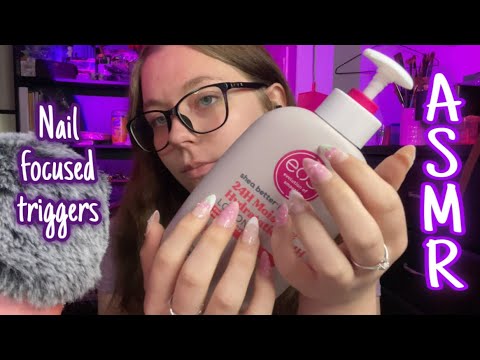 ASMR 16 minutes of nail focused triggers 
