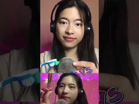 ASMR Makeup Brush VS Toothbrush On Mic Sounds  #Which is better? #shorts #makeup #asmr #toothbrush