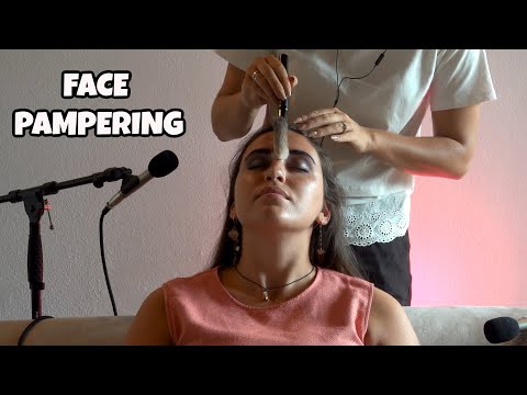 FACE BRUSHING and HEAD MASSAGE | Asmr