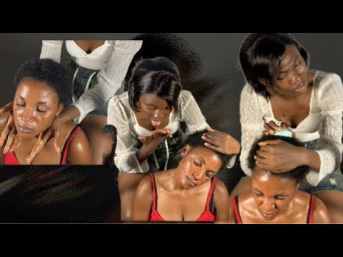 ASMR INTENSE OILING AND SHOULDER MASSAGE, GREASING AND HEAD MASSAGE