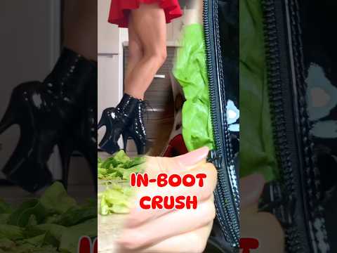 In Boots Crush: Pea vs. Wet Salad! Oddly Satisfying Food Crushing! ASMR