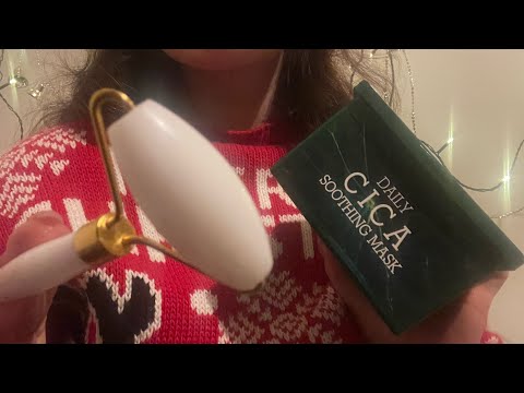 ASMR getting u unready after Christmas party🎄 face massage 💆‍♀️ no talking 