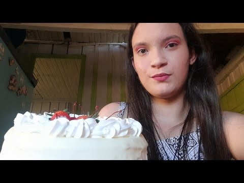 asmr mukbang bolo do meu aniversário (asmr mukbang cake of my birthday) #higorgeousasmr #asnreating
