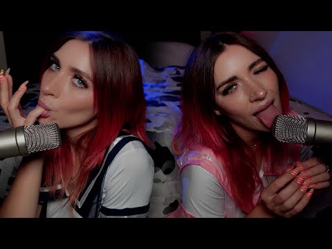 ASMR Mouth sounds, tongue flattering, slurping, kissing 👅