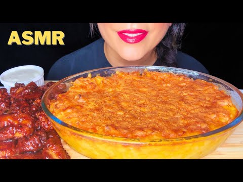 ASMR CREAMY MAC & CHEESE + BBQ CHICKEN NUGGETS | Eating Sounds
