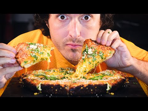 ASMR Eating Cheesy Deep Dish Pizza ! * no talking mukbang * NOMNOM