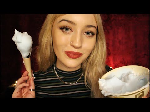 Mens Shave ASMR Roleplay - Shaving Foam and Scissors Sounds