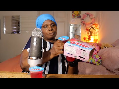 Strawberry Jell-o ASMR Eating Sounds
