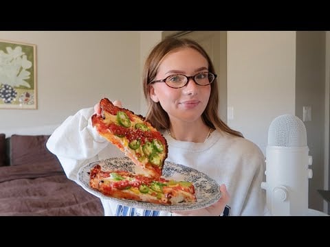 ASMR | eating gluten free pizza