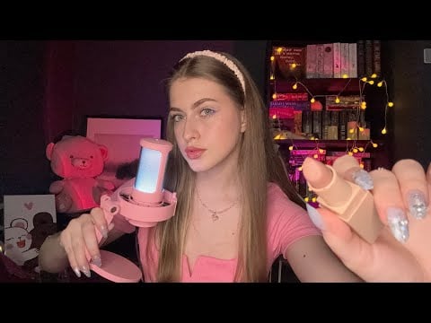 ASMR Try Not To Tingle (impossible) •☆• mouth sounds, lipstick applying, roller, kisses, brush