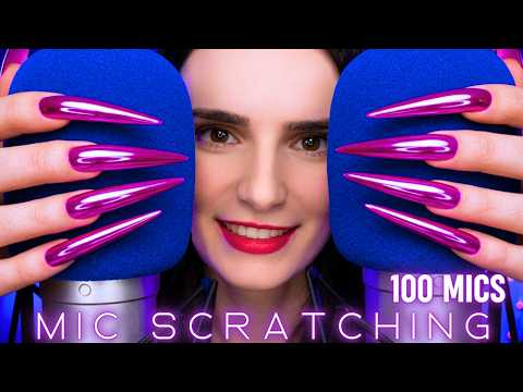 ASMR Mic Scratching UNTIL You Sleep 😴 100 MICS & NAILS 🩷 No Talking for INSTANT Relaxation 4K