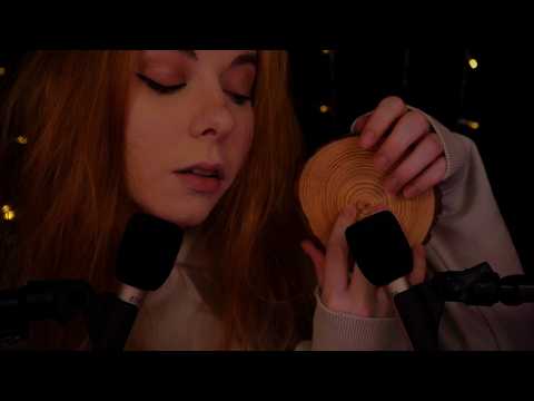 ASMR | Breathy Whispering & Wood Tapping - Clicky, Bassy, Fireplace Ambiance, Ramble