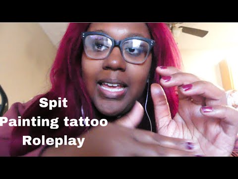 ASMR *Spit painting tattoo roleplay | JanayDASMR