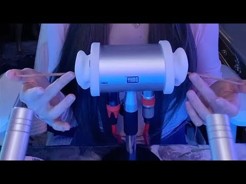Goose Feather, Powder Puff & Tuning Fork ASMR for Deep Ear Relaxation / 1Hr (No Talking)
