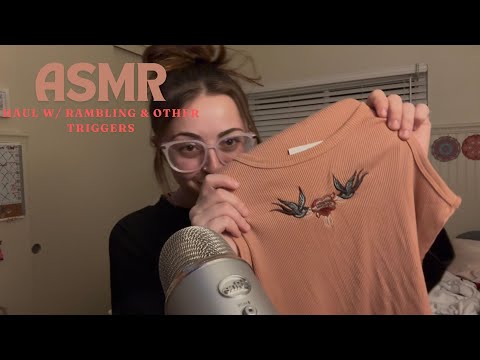 ASMR haul w/ rambling *fabric sounds, light tapping, clicky whispers*