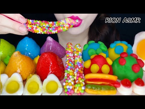 【ASMR】【 RECIPE 】COLOFUL DESSERTS 咀嚼音 食べる音 EATINGSOUNDS NOTALKING MARSHMALLOW TANGHULU NERDSROPE