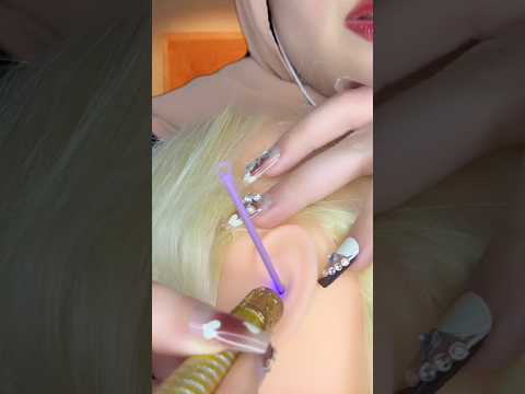 Ear cleaning 👂🏻 #asmr #nails #shorts #visualtingle #asmrtriggers