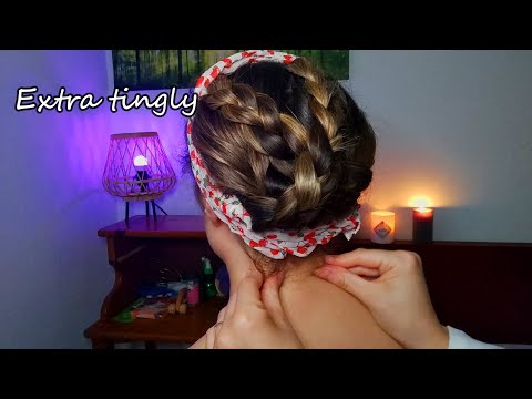 ASMR Hairplay for hair growth and relaxation | Shoulder & nape massage *so fulfilling* - No talking
