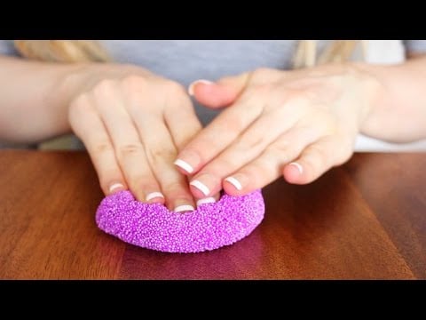 ASMR Sticky fingers with crunchy slime / Play foam