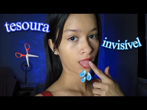 ASMR TESOURA INVISÍVEL COM SONS DE BOCA