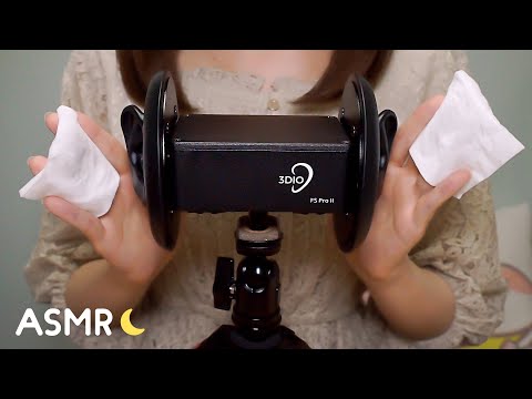 [ASMR] 耳を触りながら「ぱ行」のオノマトペを囁く👂 耳のマッサージ、コットン、ゴム手袋、ウェットティッシュ