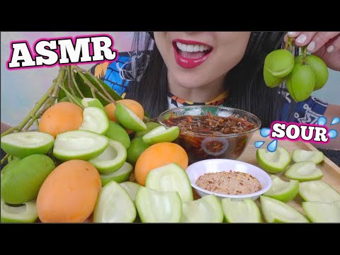 ASMR SOUR MANGO (SATISFYING CRUNCHY EATING SOUNDS) RELAXING LIGHT WHISPERS | SAS-ASMR