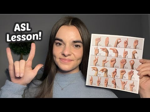 ASMR Learn ASL With Me! | Alphabet, Common Phrases, Foods, Animals