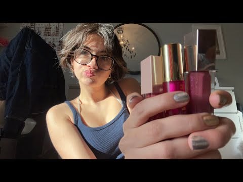 ASMR lipgloss application and triggers !!