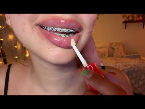 ASMR Up Close Lip Stick Application ( Mouth Sounds) 