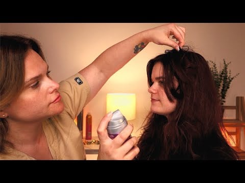 ASMR Real Person Perfectionist Hairstyling | Waves & Volume