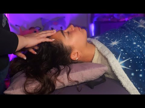 ASMR~Hair play and scalp massage on my sister (soft spoken)