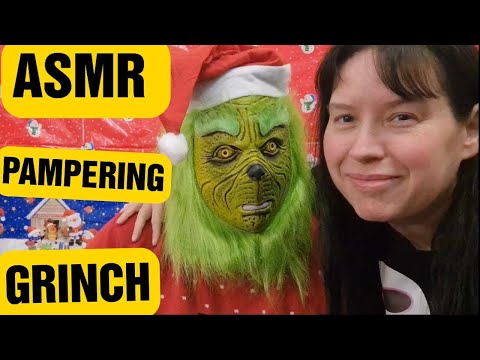 ASMR Christmas -- Pampering the Grinch !  (Short Christmassy ASMR video!)