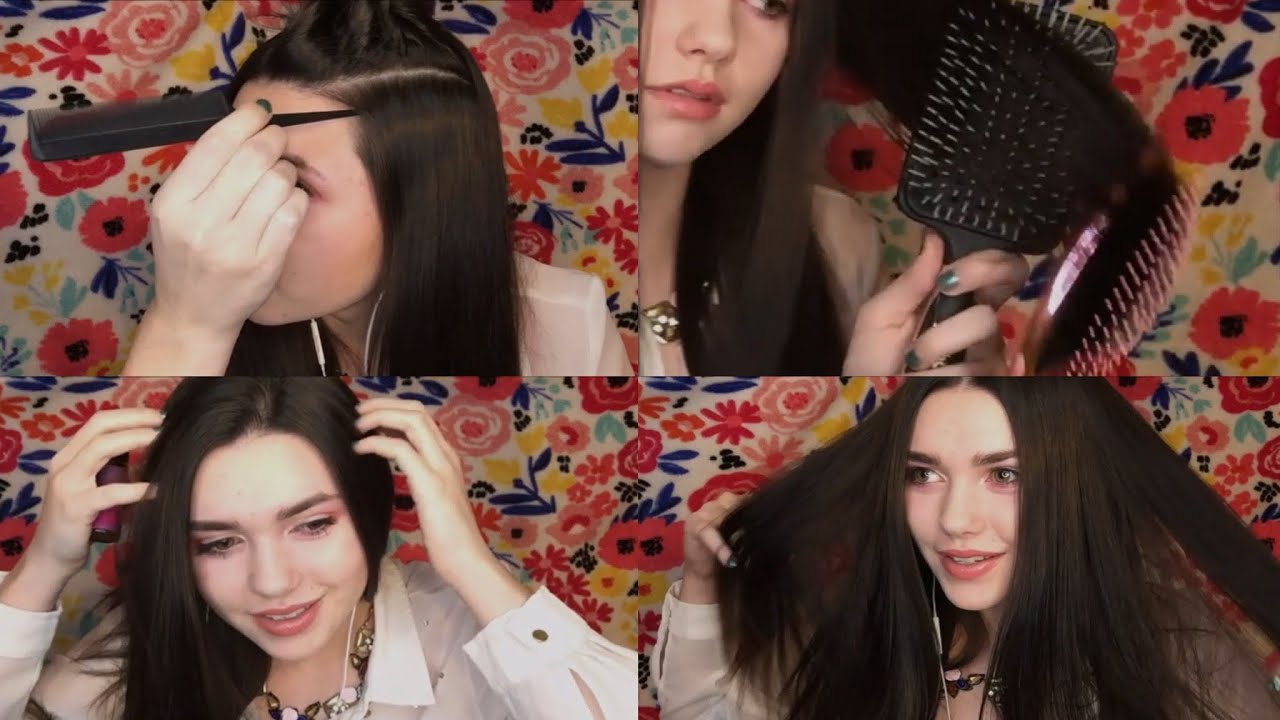 ASMR Hair Brushing/Combing/Sectioning & Whispers