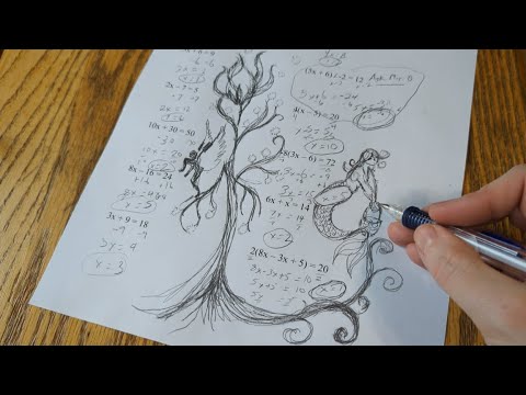 Classroom ASMR - Doodling in Algebra While the Teacher Talks and Paces Gently